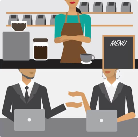 카페에서 손님이 주문하는 모습