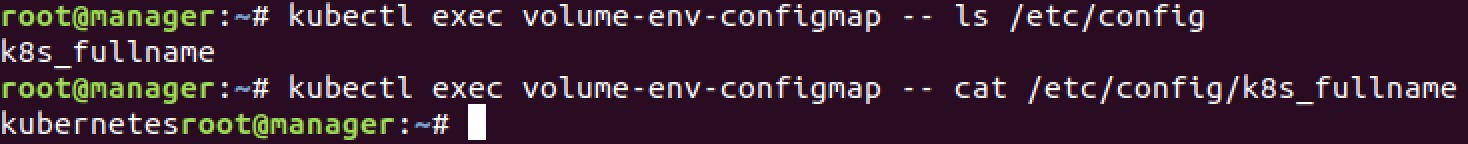 kubectl exec get key and value