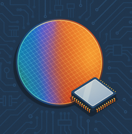 반도체 웨이퍼나 칩 이미지 → 삼성전자·SK하이닉스 관련 부분에 어울림