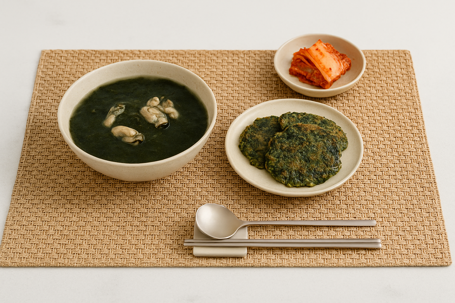 매생이굴국 & 매생이전 사진