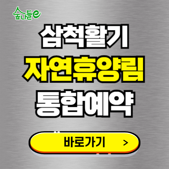 삼척활기 자연휴양림 온라인 예약하기 ❘ 숙소 야영장 캠핑장 실시간 예약 현황 보기 ❘ 강원 삼척시