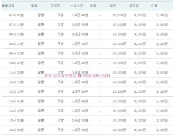 거창 시외버스터미널 시간표 예매 요금_20