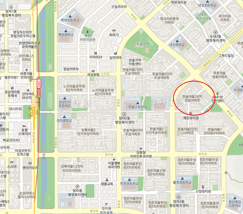 한솔마을-한일아파트-지도