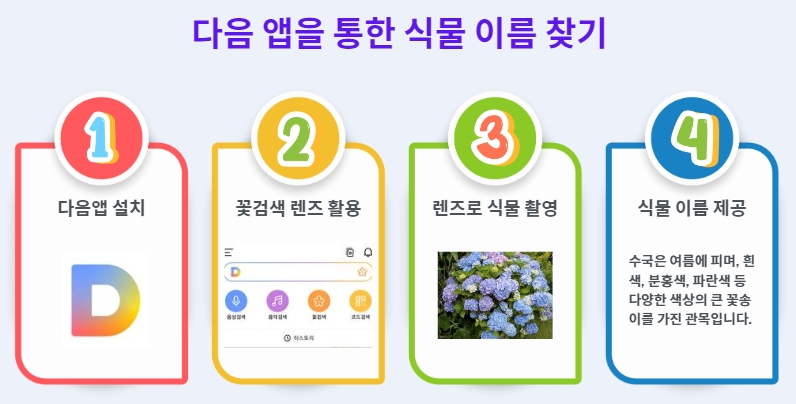다음 앱을 통한 식물 이름 찾기