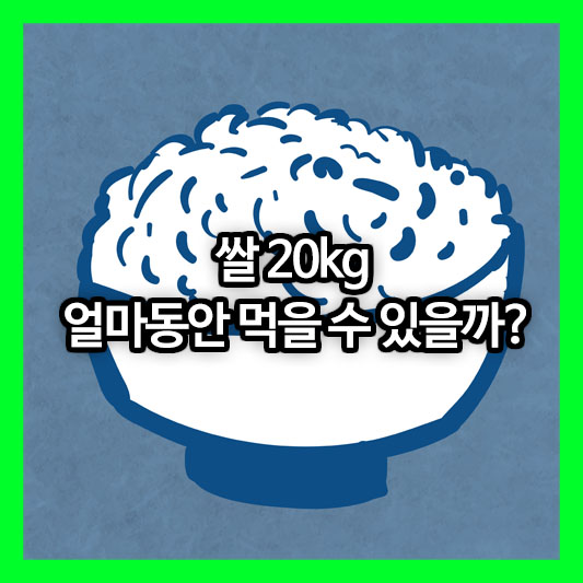 쌀 20kg 얼마동안 먹을 수 있을까?