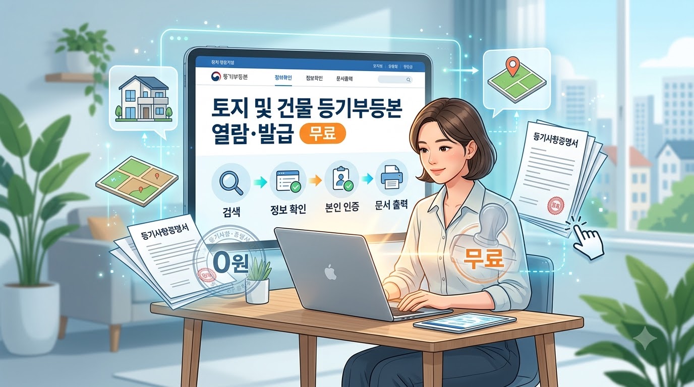 건축물대장 및 토지대장 인터넷 무료 열람&middot;발급 방법