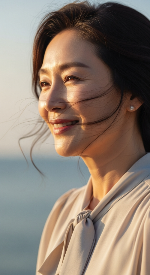 중년여성의 얼굴 50대여성