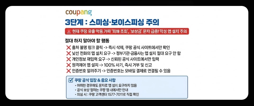 쿠팡 개인정보 유출 대처방법