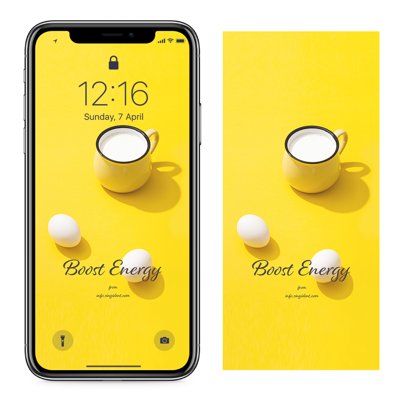 02 우유와 계란 C - Boost Energy 아이폰노란색배경화면