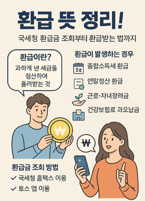 환급이란 무엇인지 정리한 클립아트