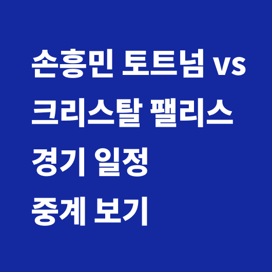 손흥민 경기일정