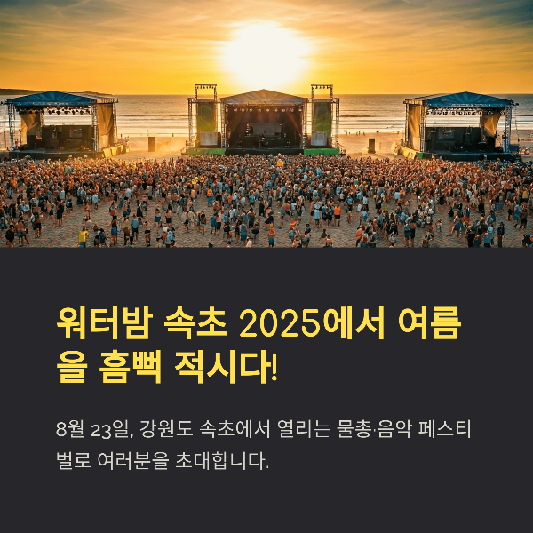 워터밤 속초 2025 여름을 터트리는 속초 물총 페스티벌!
