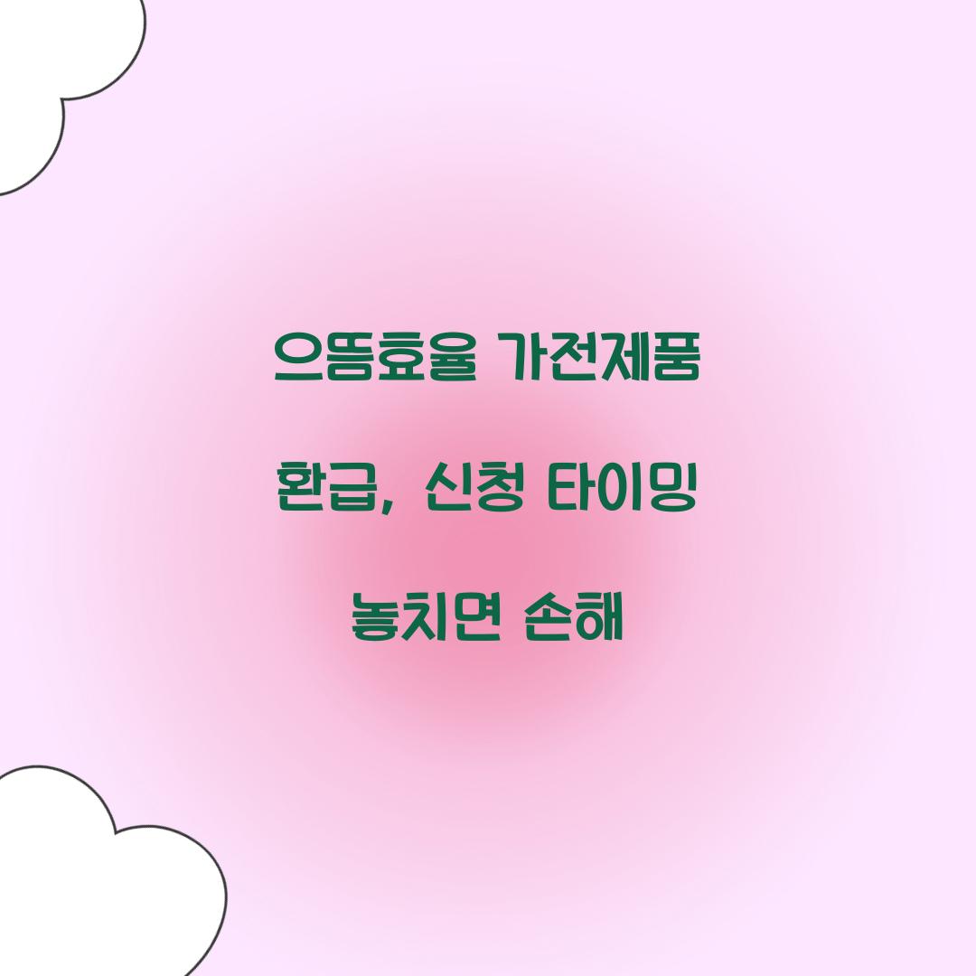 으뜸효율 가전제품 환급, 신청 타이밍 놓치면 손해