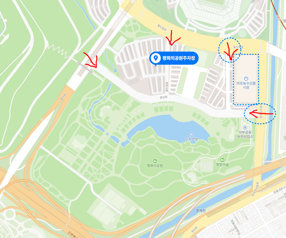 월드컵공원 평화의공원 무료 주차 정보1