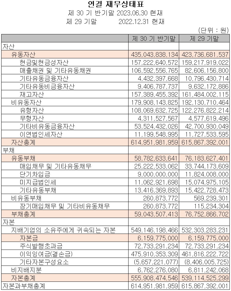 이오테크닉스 - 재무상태표