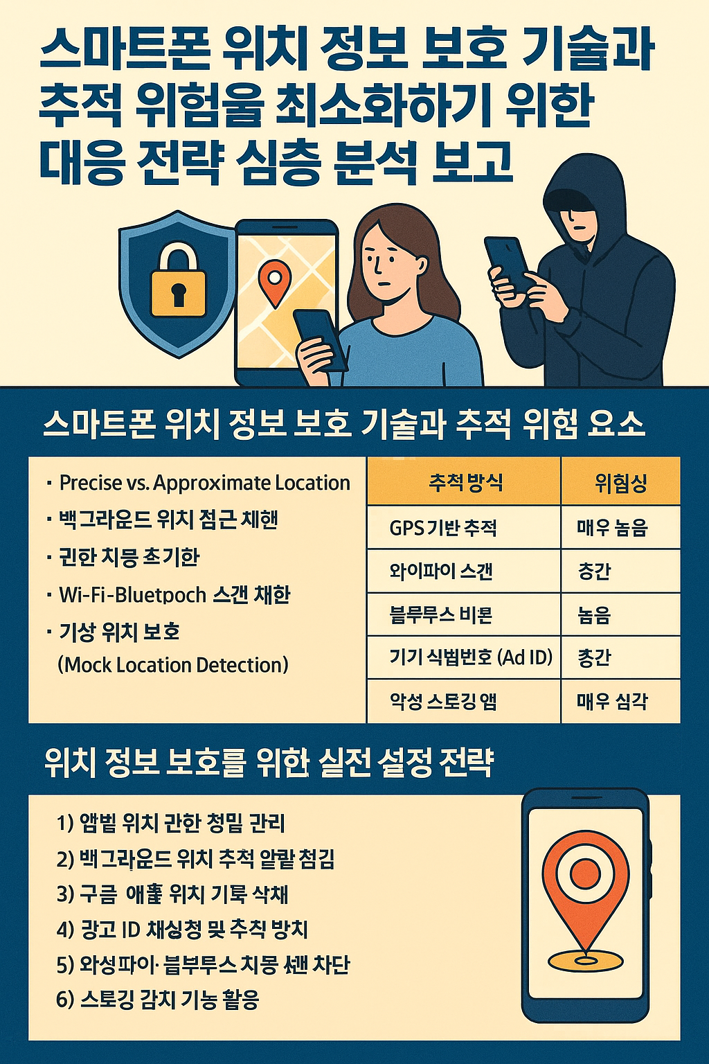 스마트폰 위치 정보 보호 기술과 추적 위험관련 이미지