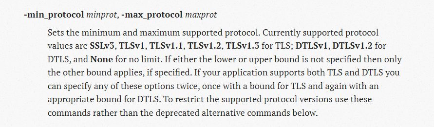 openssl 3.0 지원 프로토콜