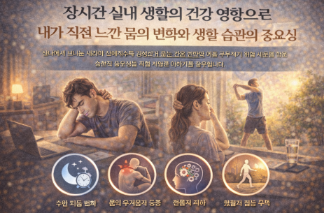 장시간 실내에 있으면서 힘들어하는 모습