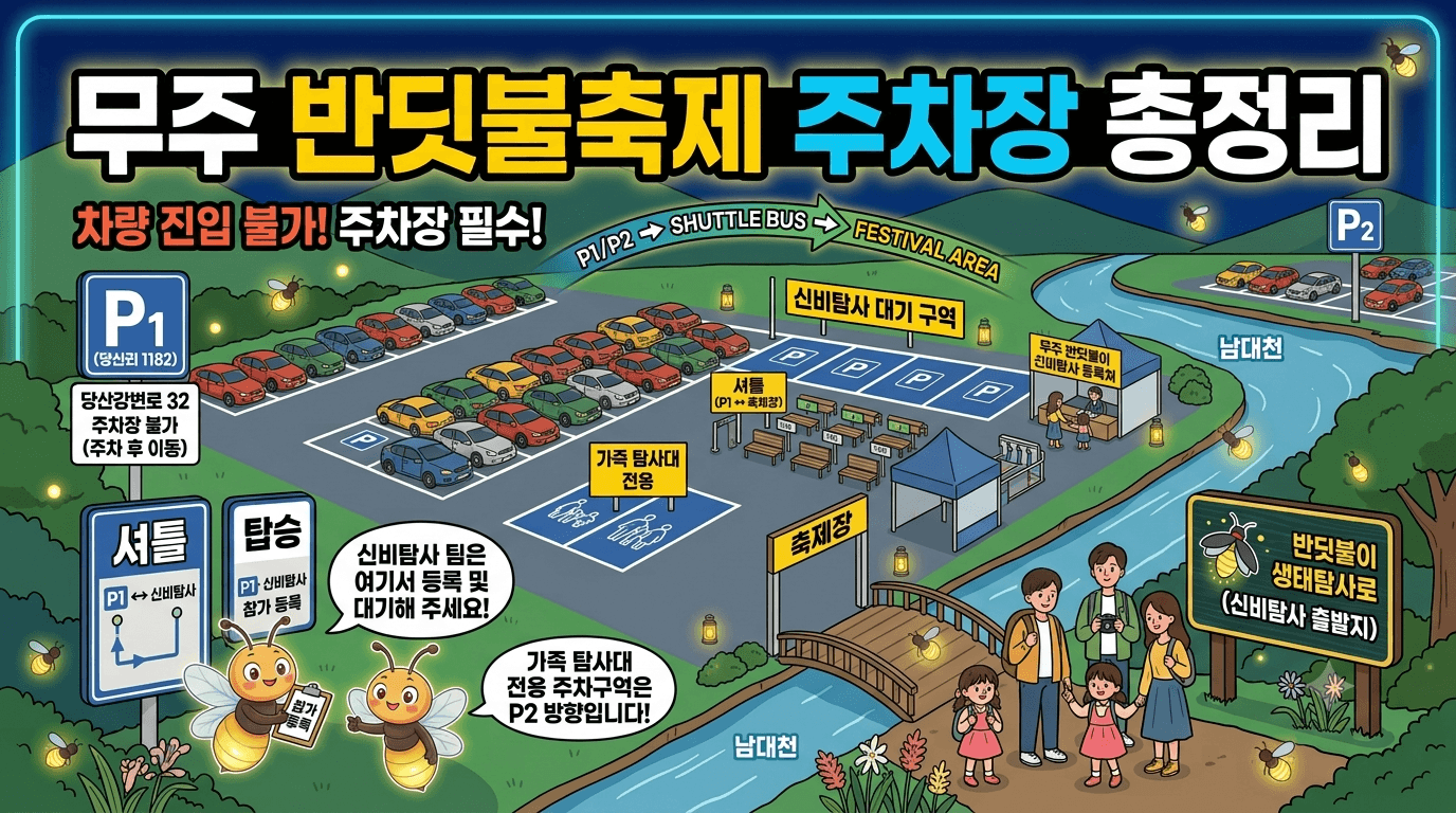 무주 반딧불축제 주차장 총정리