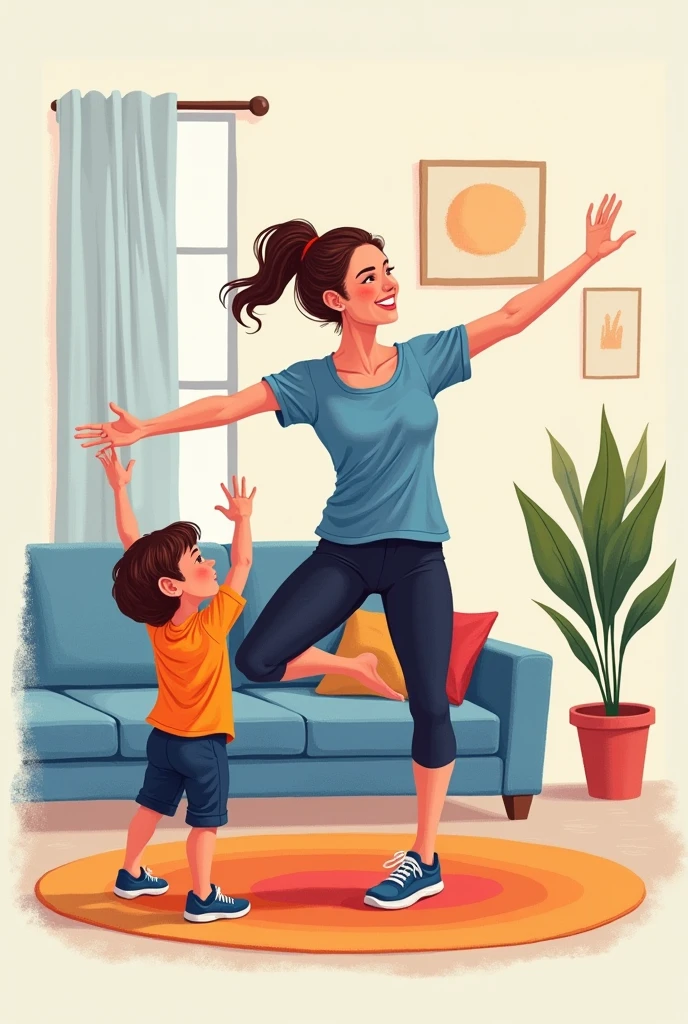 설 연휴 후 집에서 운동하는 이미지