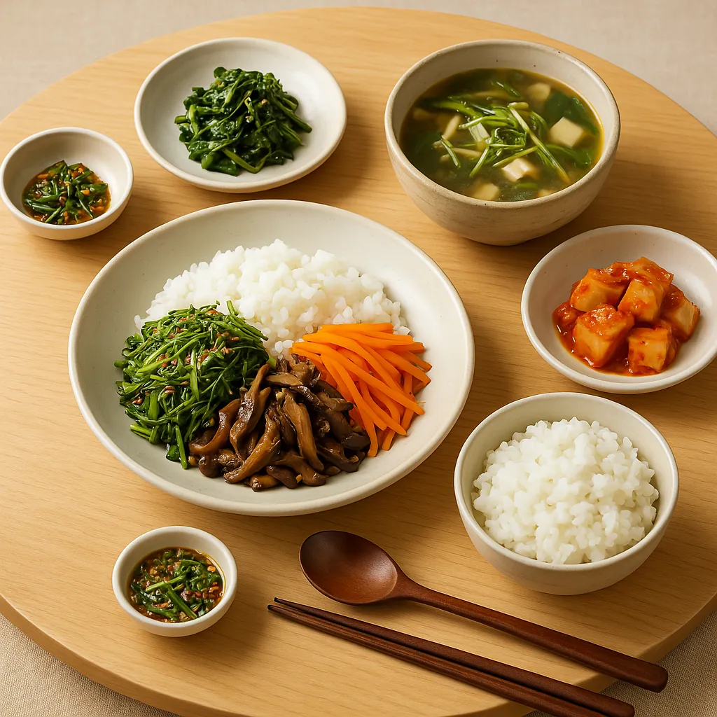 달래요리로 완성된 한상차림의 실제 밥상 모습