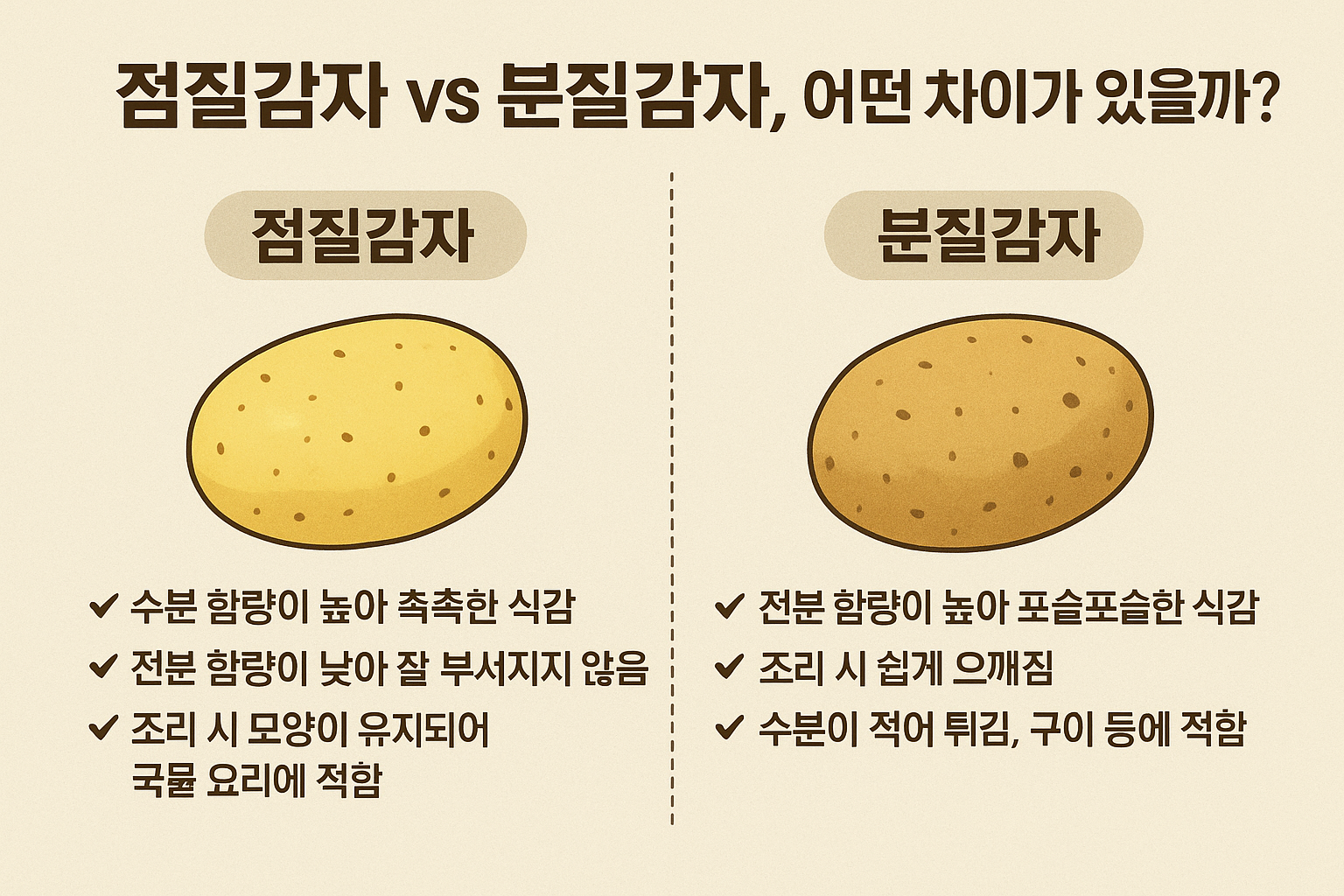 점질감자와 분질감자의 차이점