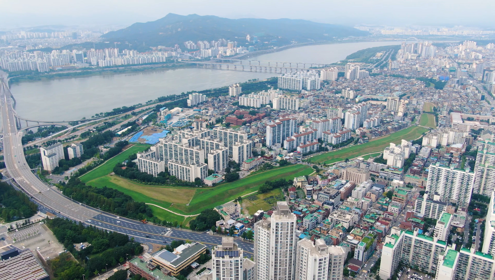 서울 풍납동 토성 항공사진