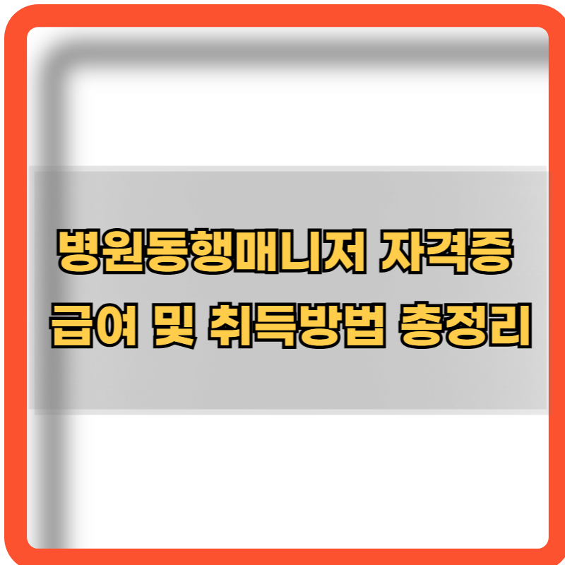 병원동행매니저-자격증-급여-취득방법-총정리