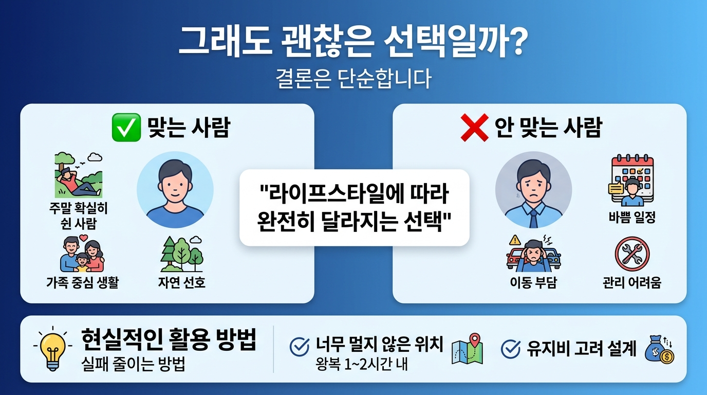 전원주택생활이 맞는 사람과 안 맞는 사람의 기준