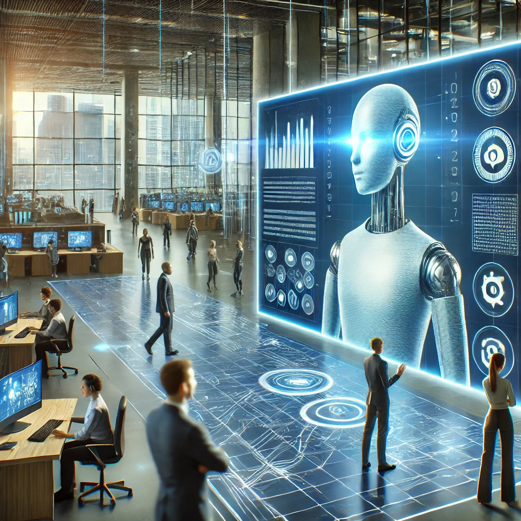 에이전틱 AI가 인간과 협력하는 미래적인 환경