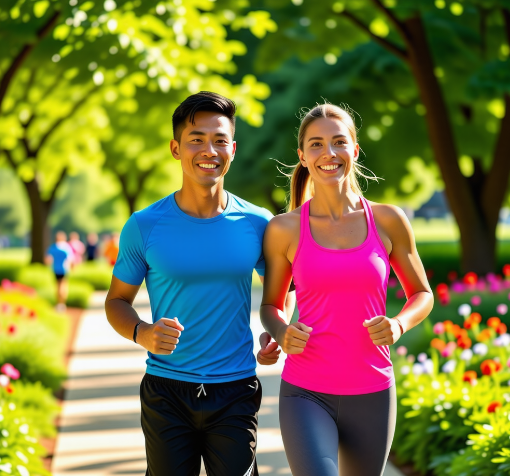 남녀가 운동하는 이미지