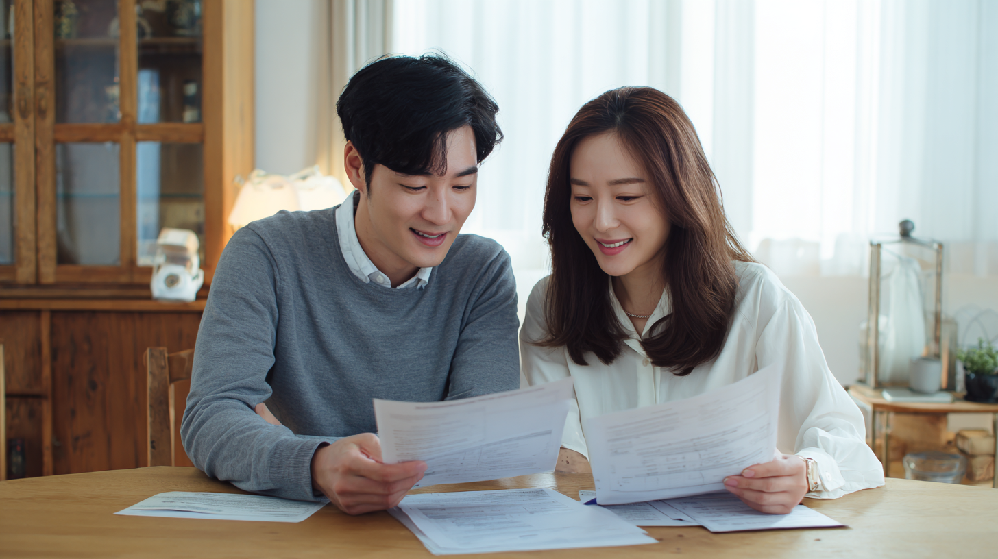 신생아 특례대출 대상 가구, 신생아를 안고 있는 30대 한국인 여성과 아파트 실내 모습
