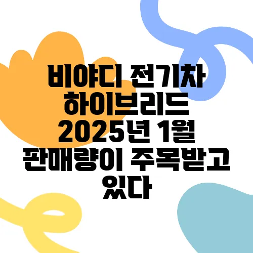 비야디 전기차 하이브리드 2025년 1월 판매량이 주목받고 있다