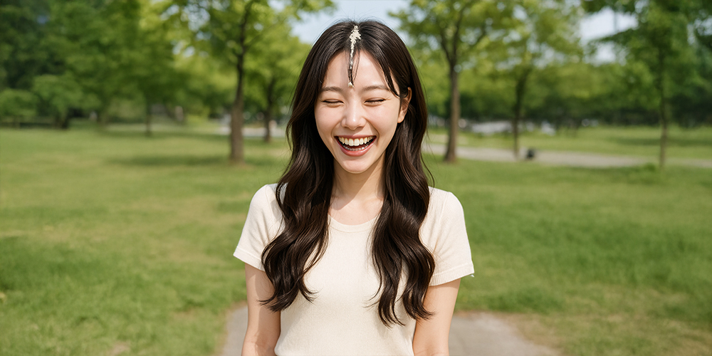 새 똥 맞고 웃고 있는 긍정적인 사람