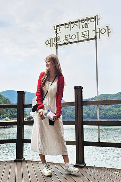 산정호수 입구앞에서