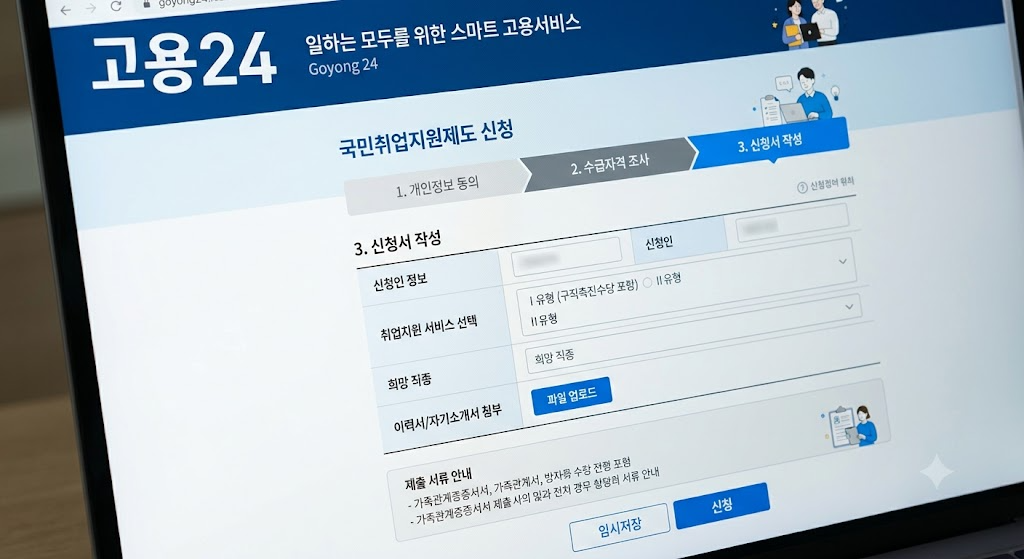 국민취업지원제도 1유형 신청 방법 제출 서류