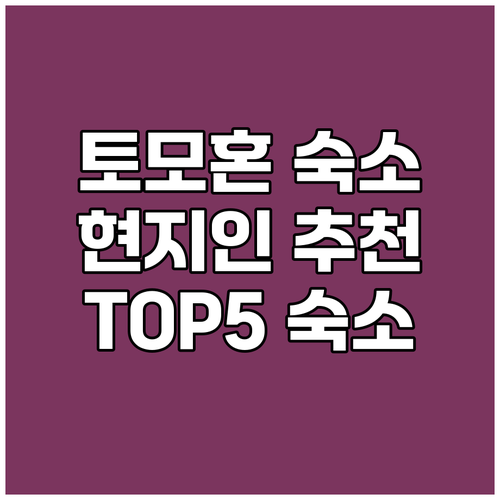 토모혼 숙소 예약 고민 끝! 현지인 