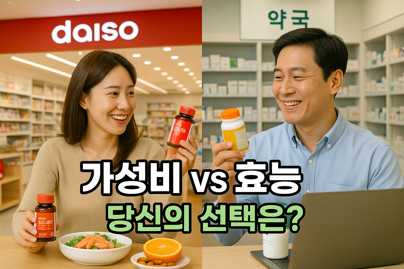 다이소와 약국 영양제 비교