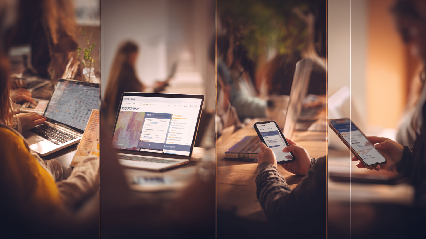 화면 분할로 여러 개의 한국 티켓 예매 사이트가 노트북과 스마트폰에 표시된 장면