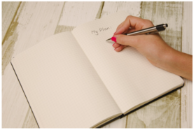 Writing in the notebook