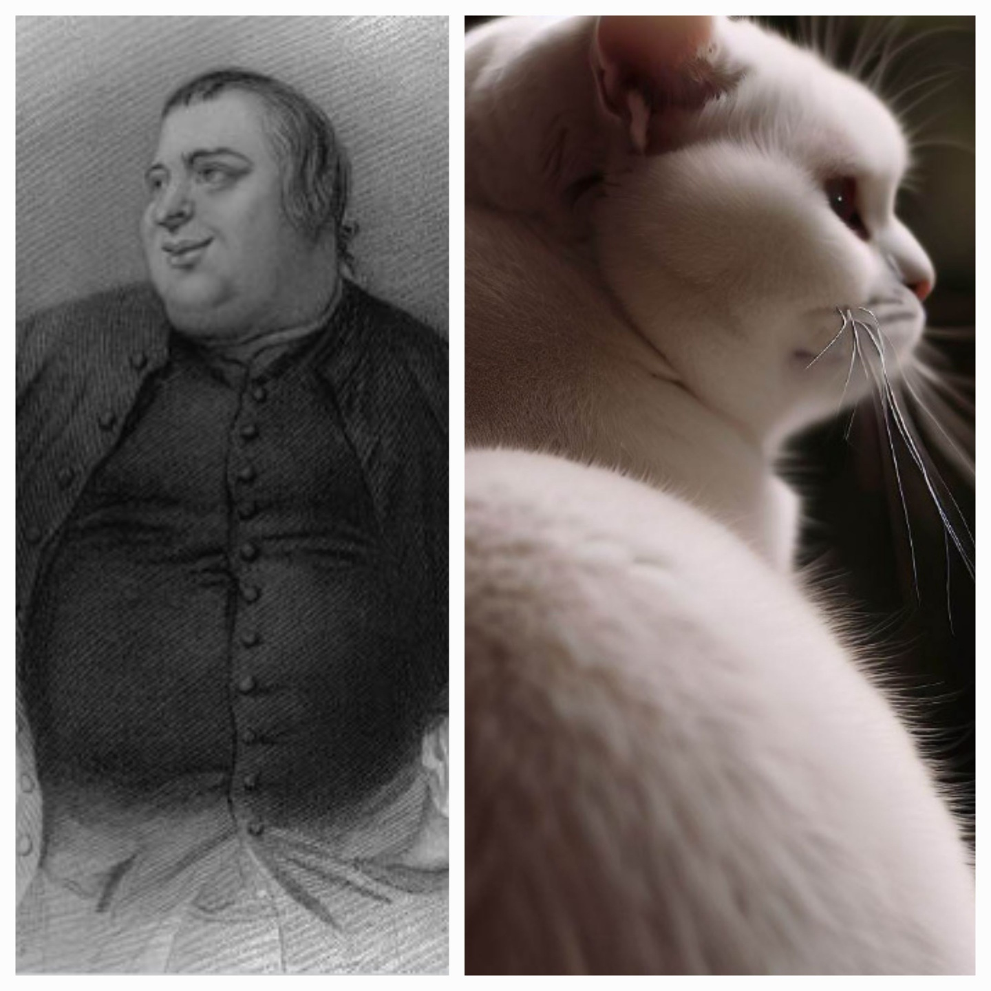 Francis Grose 와 고양이(출처 위키피디아)