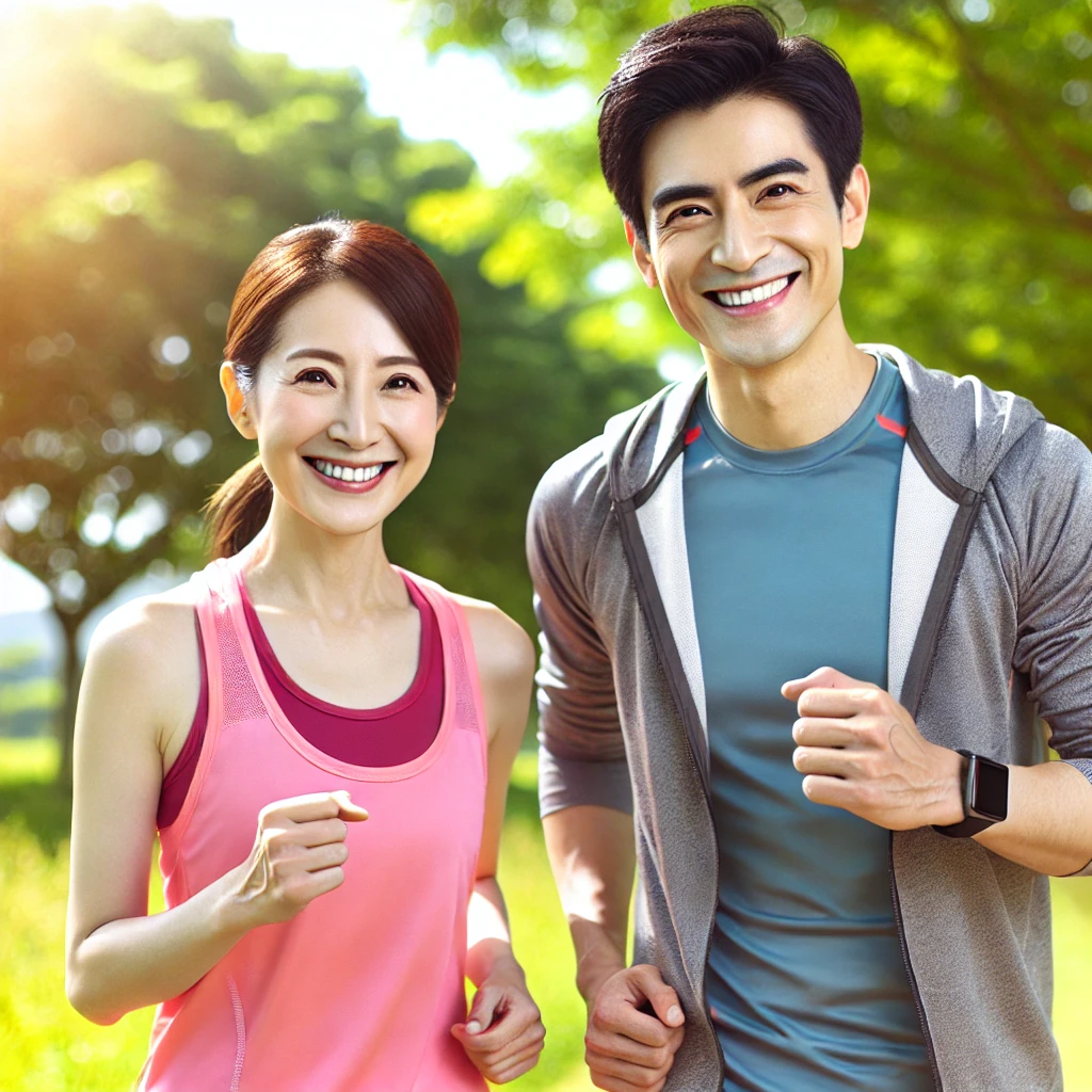 걷기, 조깅, 요가 등 건강한 라이프스타일을 표현