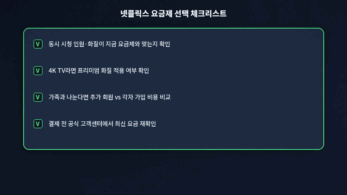 넷플릭스 요금제 선택 기준 정리