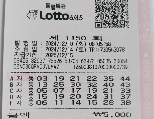 1150회 자동 화요일