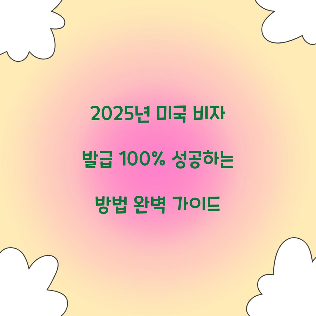 2025년 미국 비자 발급 100% 성공하는 방법