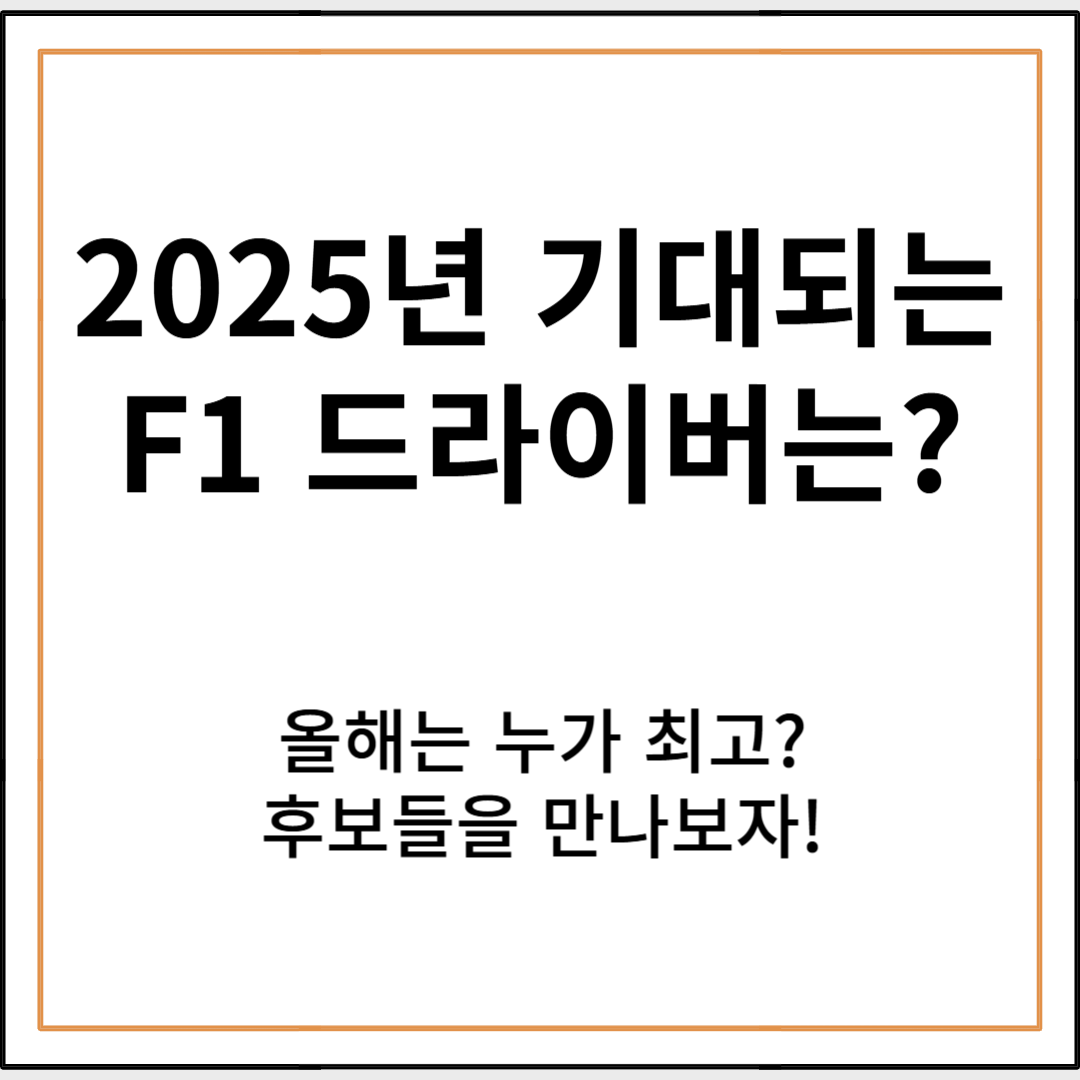 2025 F1 시즌 가장 큰 활약이 예상되는 드라이버와 주요 스타 드라이버 소개