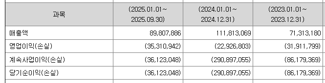 세미파이브 손익계산서