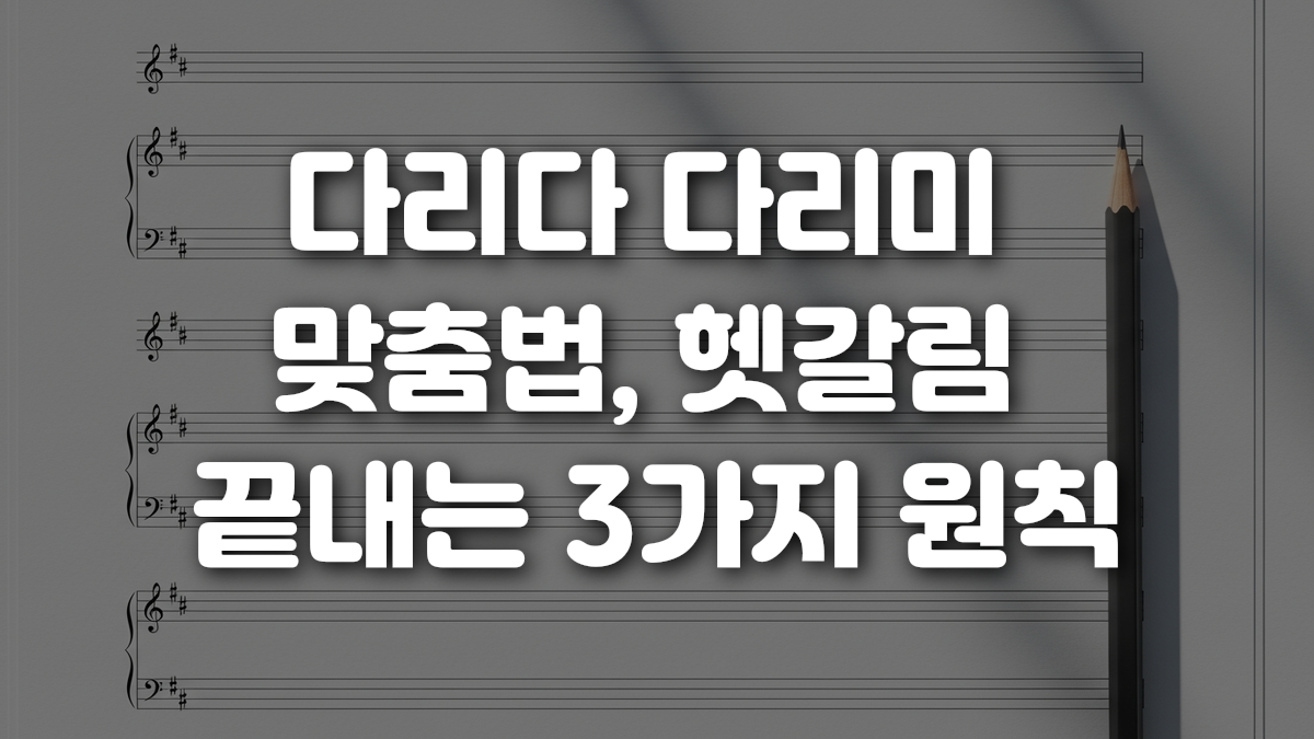 다리다 다리미 맞춤법 헷갈림 끝내는 3가지 원칙
