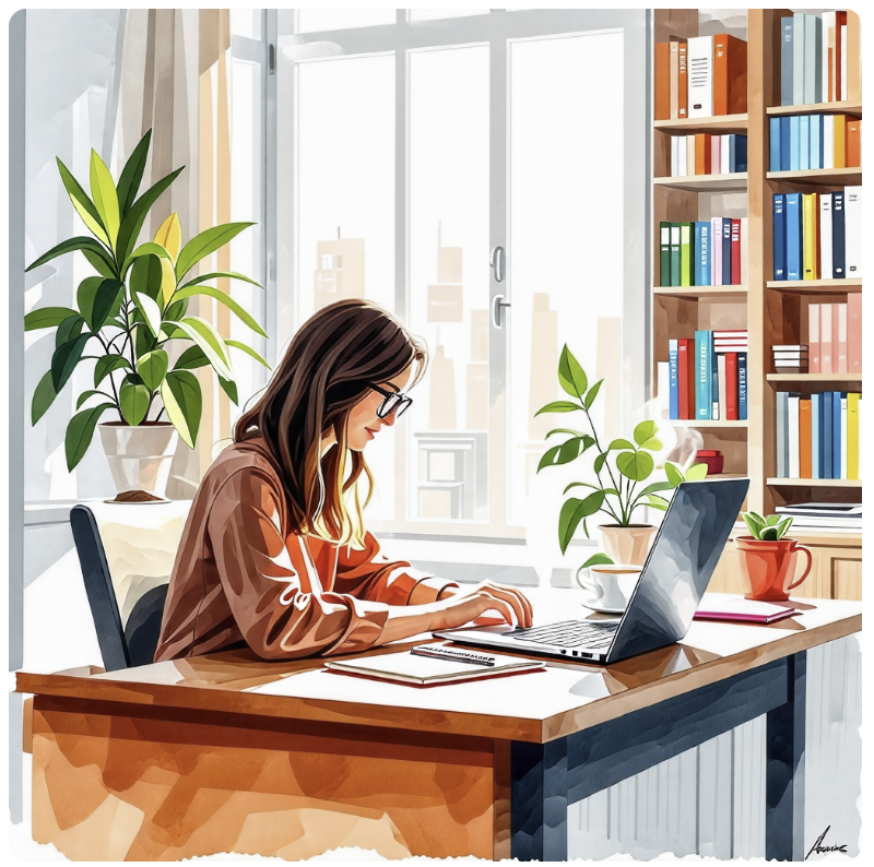 오후의 시간을 프로페셔널하게 지내는 모습