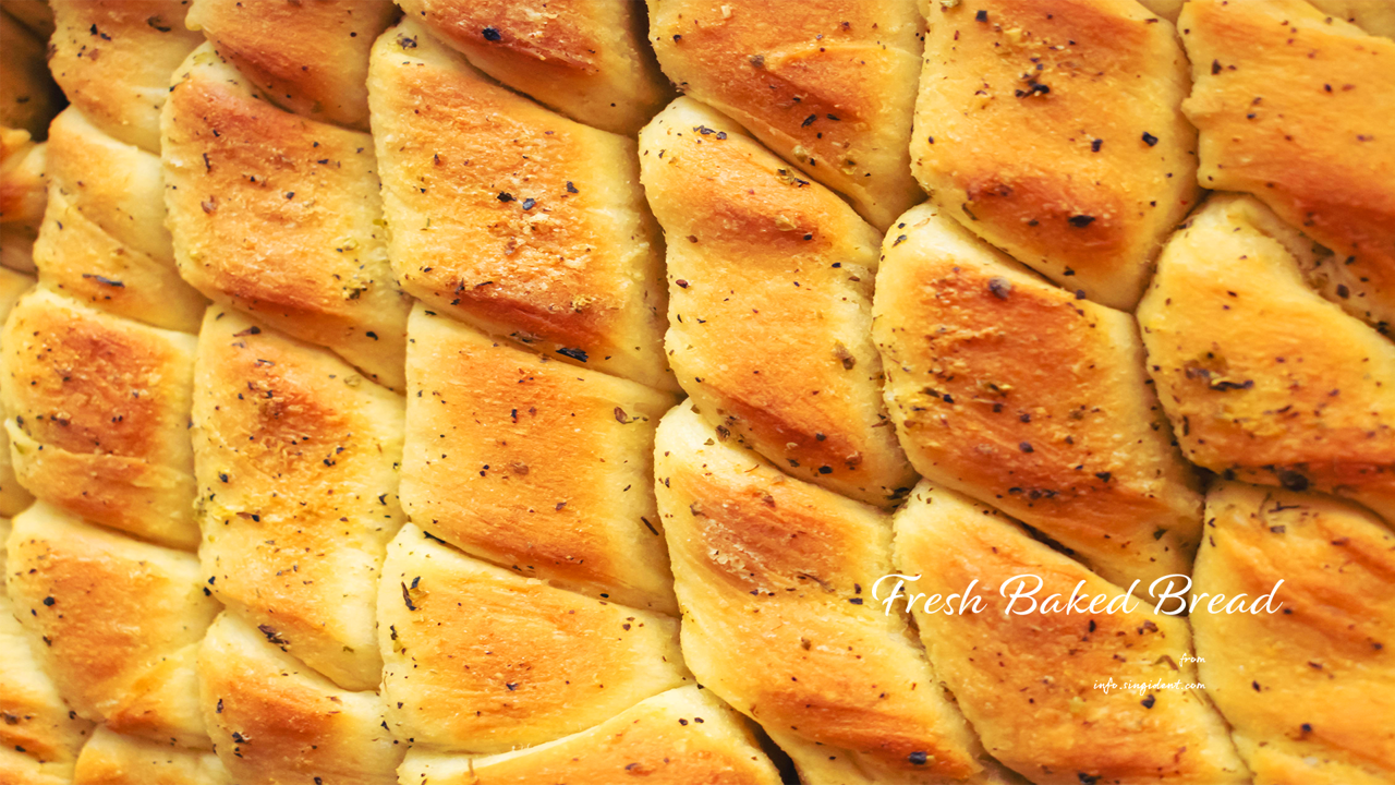 12 빵 위에 시즈닝 C - Fresh Baked Bread 갈색배경화면